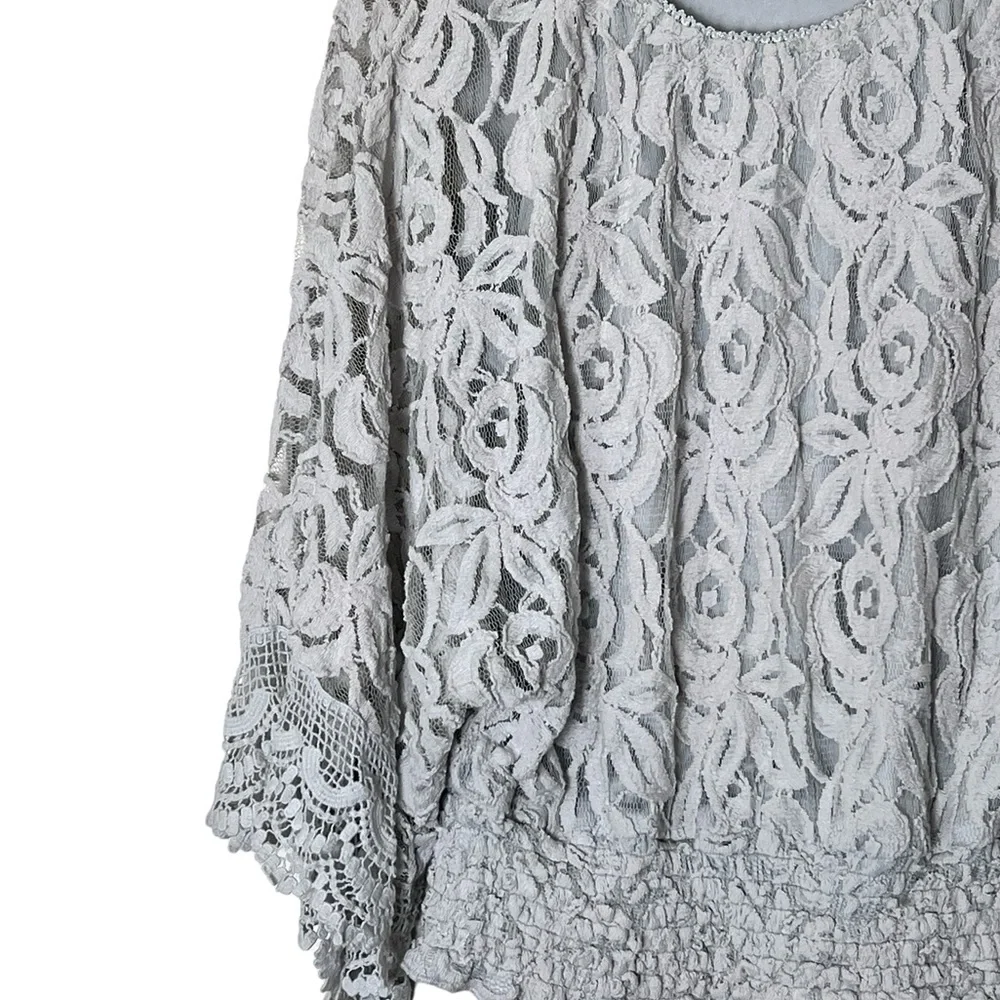 Lauren Michelle | Dolman bell sleeve Light blue loose boho blouse size l…